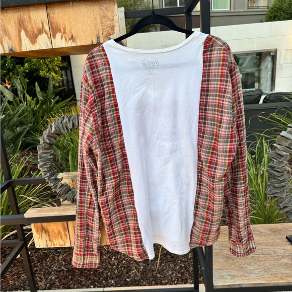 Coca-Cola long sleeve reworked flannel vneck tee - Picture 6 of 6